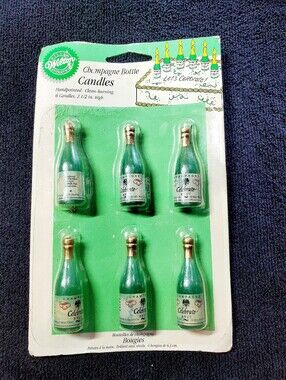 Vintage Wilton Champagne Bottle Candles a Set of 6
